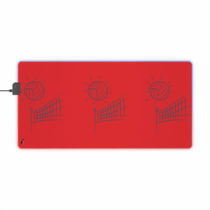 LED Gaming Mouse Pad: Volleyball Red