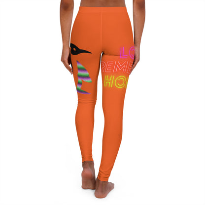 Women's Spandex Leggings: Lost Remember Honor Orange