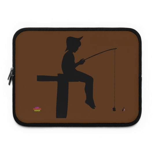 Laptop Sleeve: Fishing Brown