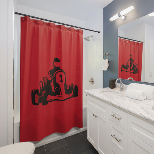 Shower Curtains: #1 Racing Dark Red