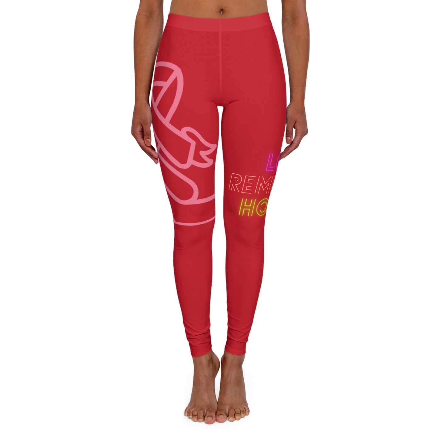 Women's Spandex Leggings: Fight Cancer Dark Red