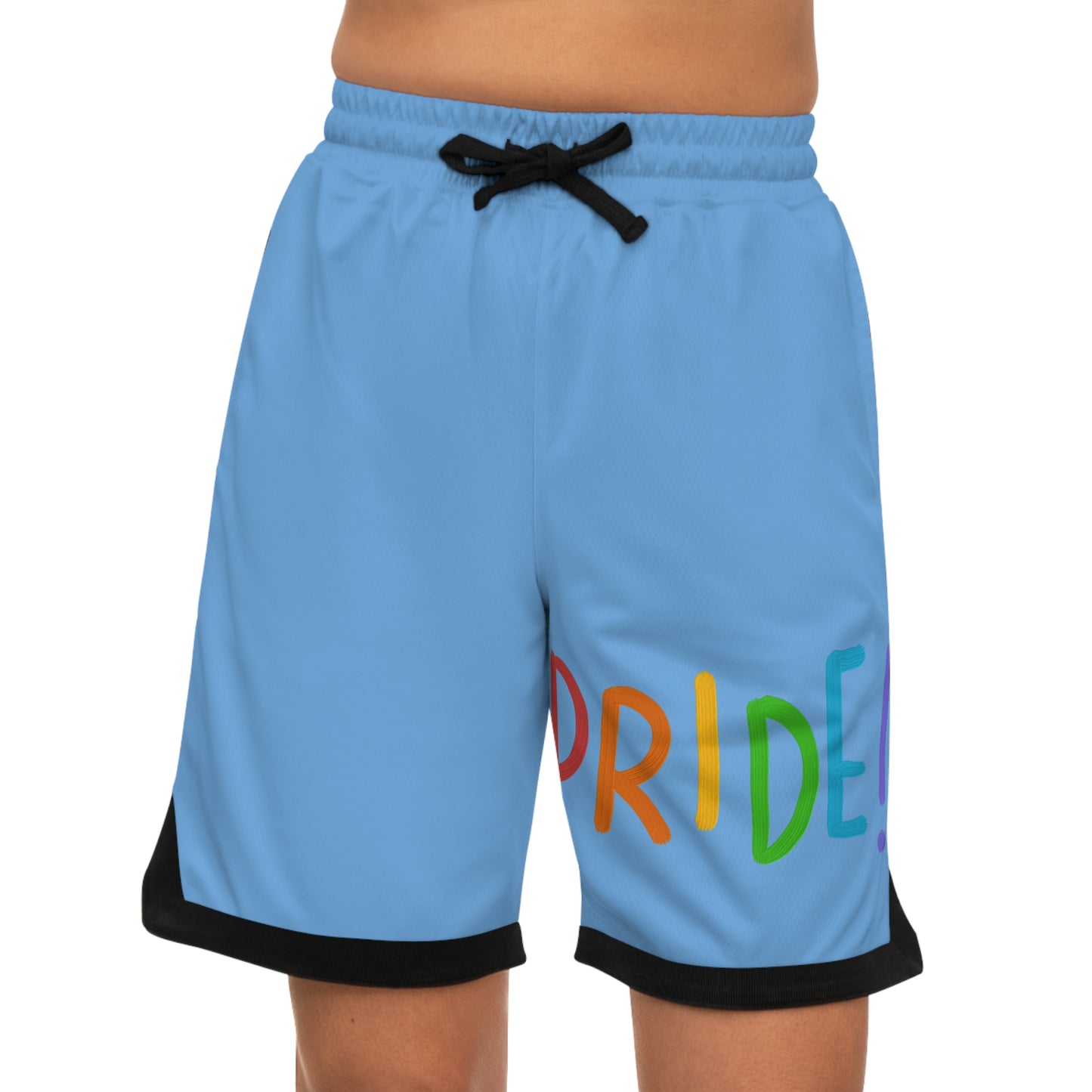 Basketball Rib Shorts: LGBTQ Pride Lite Blue