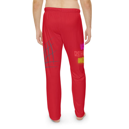 Men's Pajama Pants: Volleyball Dark Red