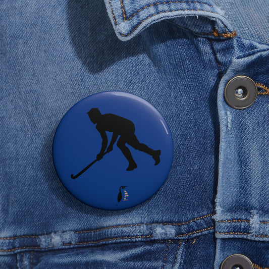 Custom Pin Buttons Hockey Dark Blue
