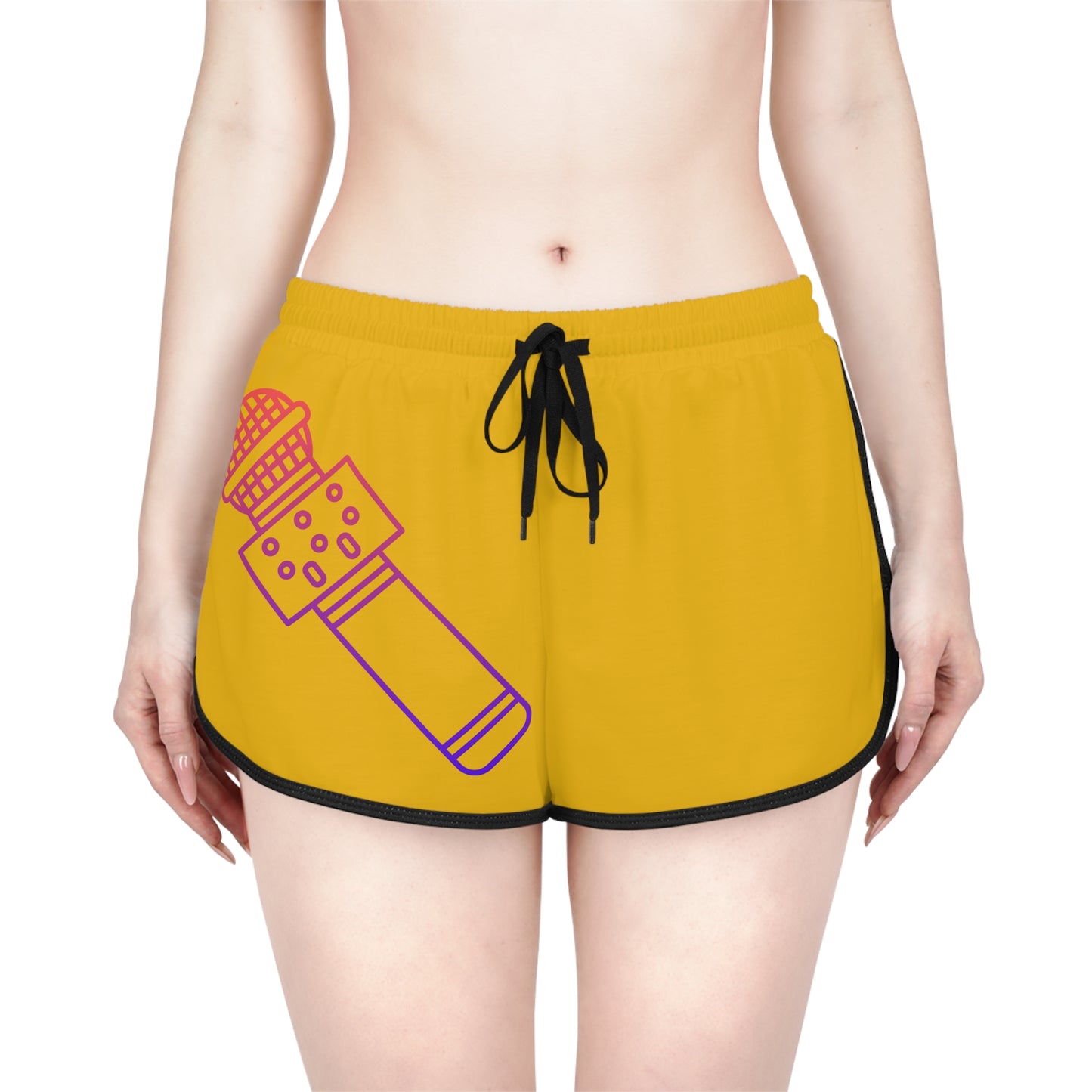 Women's Relaxed Shorts: Music Yellow