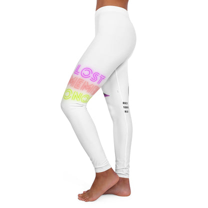 Women's Spandex Leggings: Crazy Penguin World Logo White