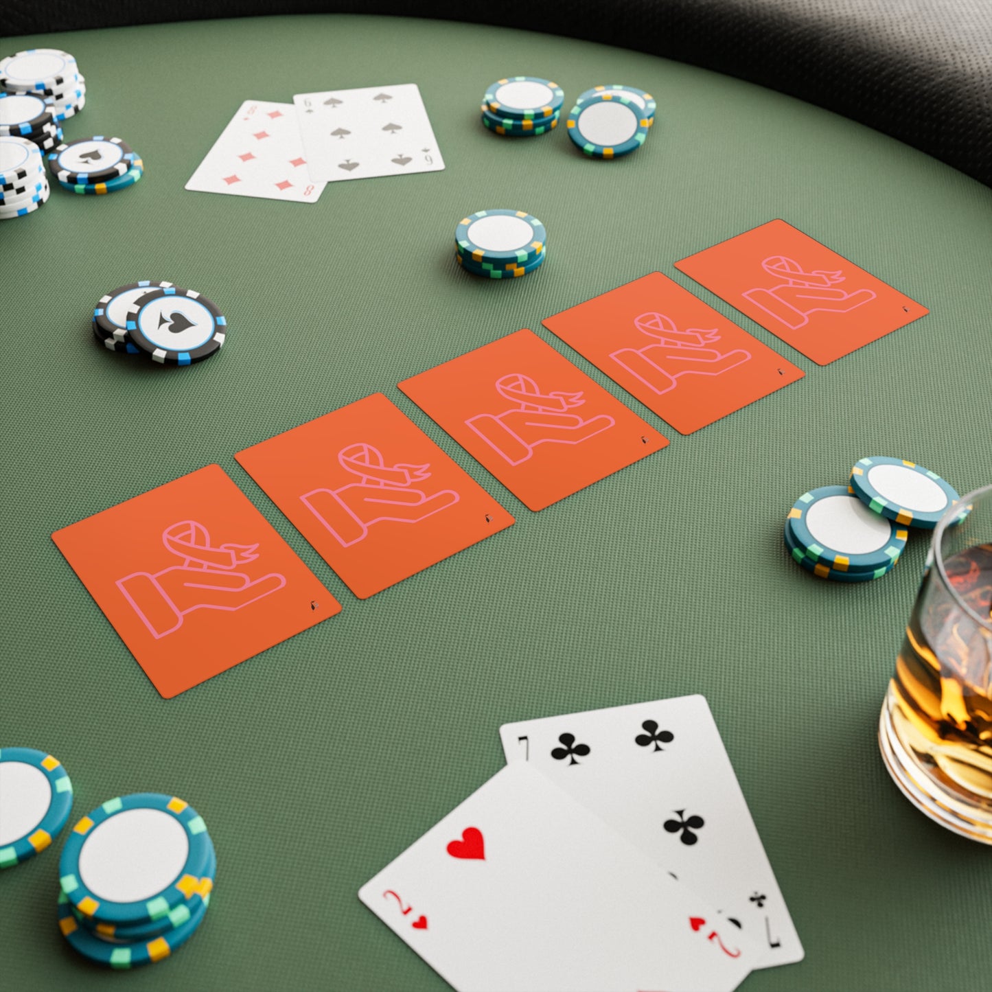 Poker Cards: Fight Cancer Orange