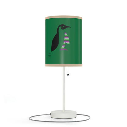 Lamp on a Stand, US|CA plug: Crazy Penguin World Logo Dark Green