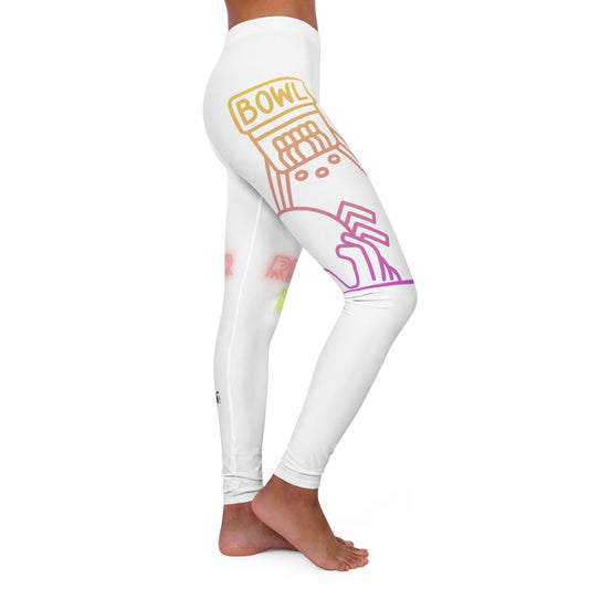 Women's Spandex Leggings: Bowling White