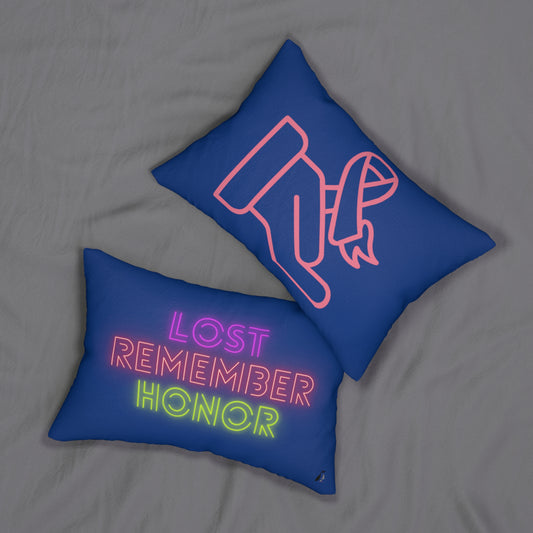 Spun Polyester Lumbar Pillow: Fight Cancer Dark Blue