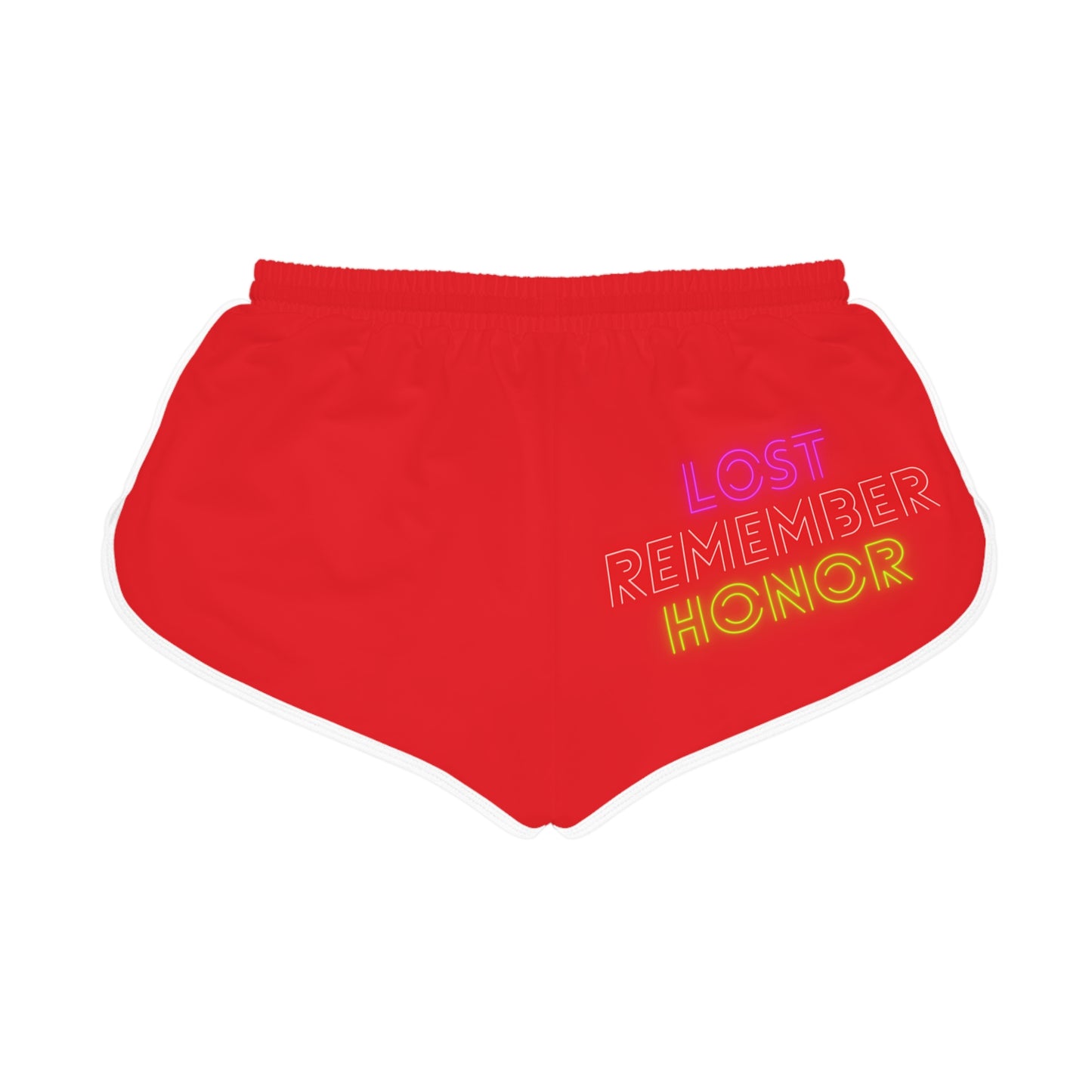 Women's Relaxed Shorts: Crazy Penguin World Logo Red