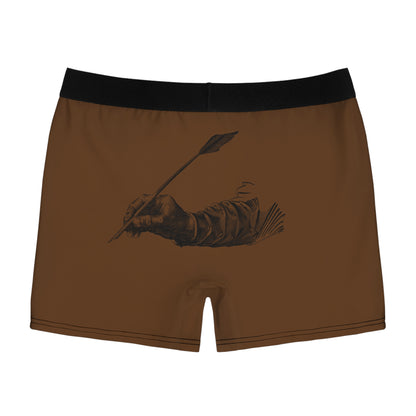 Men's Boxer Briefs: Writing Brown