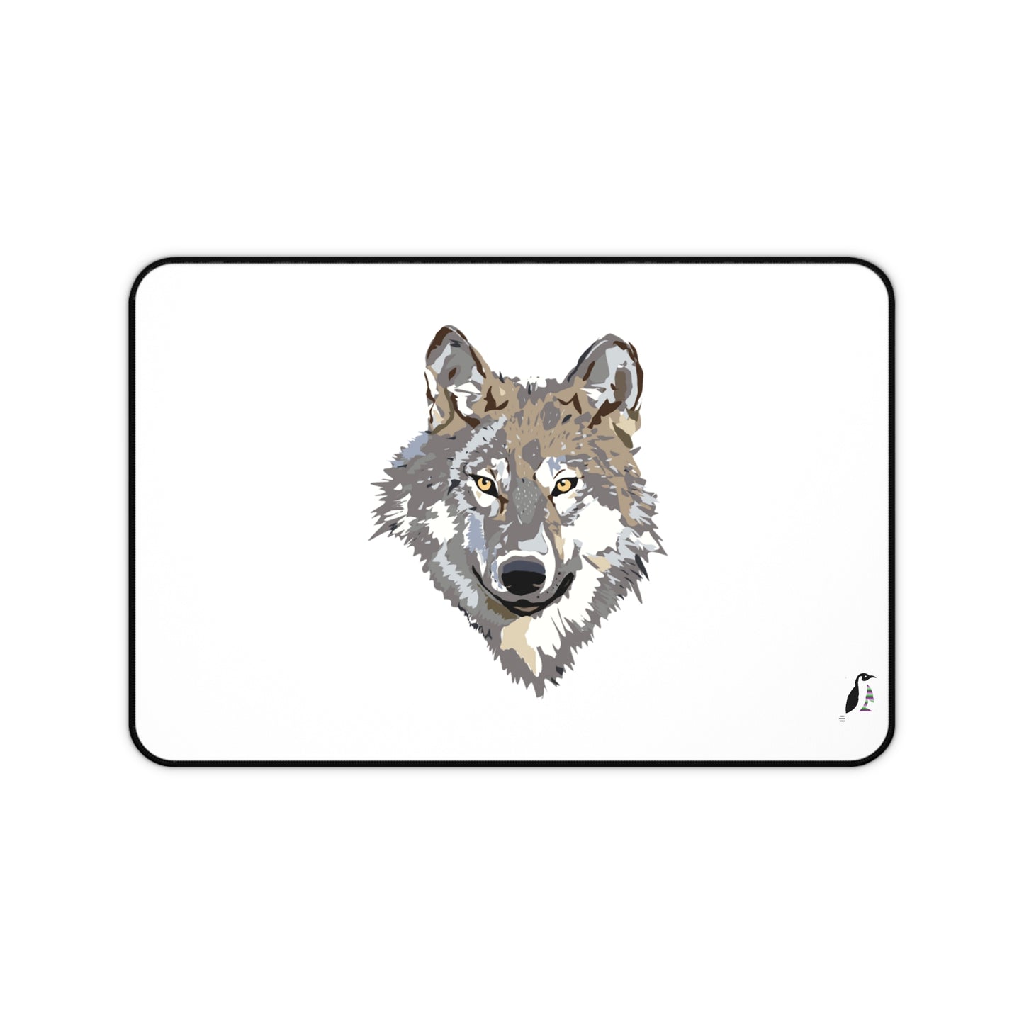 Desk Mat: Wolves White