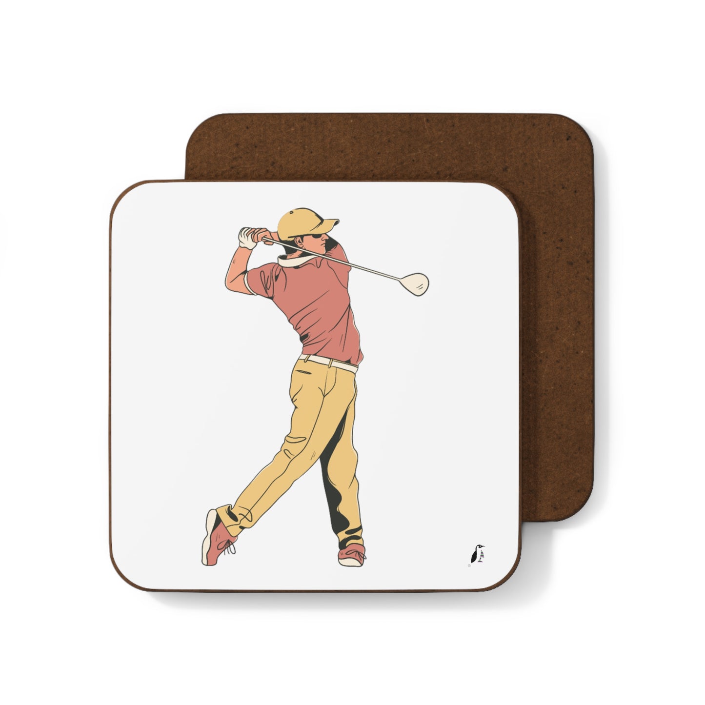 Hardboard Back Coaster: Golf White