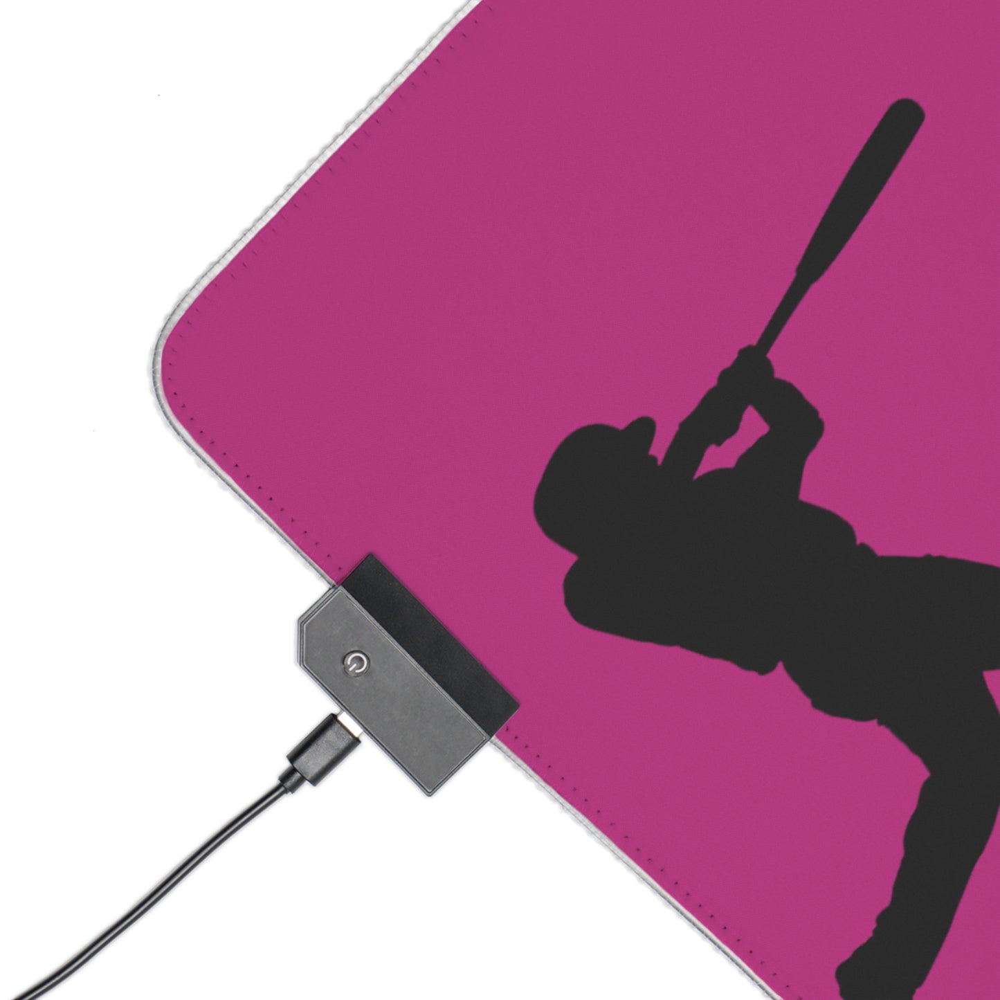 LED Gaming Mouse Pad: Baseball Pink