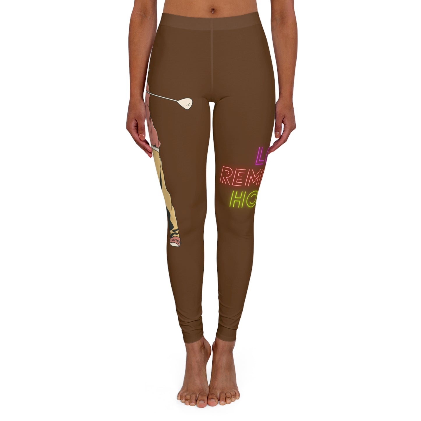 Women's Spandex Leggings: Golf Brown