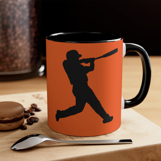 Accent Coffee Mug, 11oz: Baseball Orange