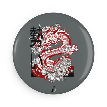 Button Magnet, Round (1 & 10 pcs): Dragons Dark Grey