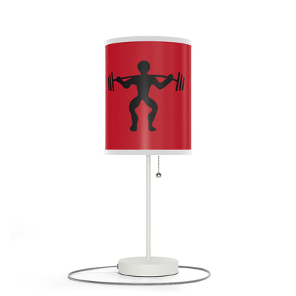 Lamp on a Stand, US|CA plug: Weightlifting Dark Red