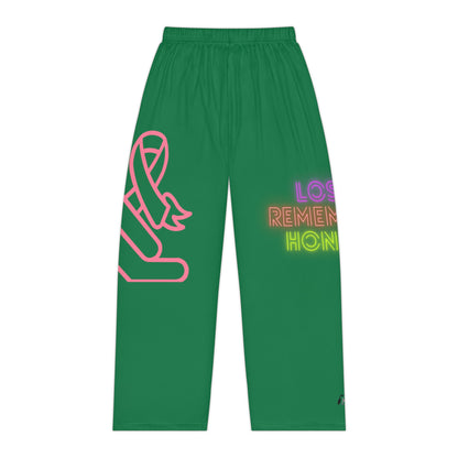 Women's Pajama Pants: Fight Cancer Dark Green