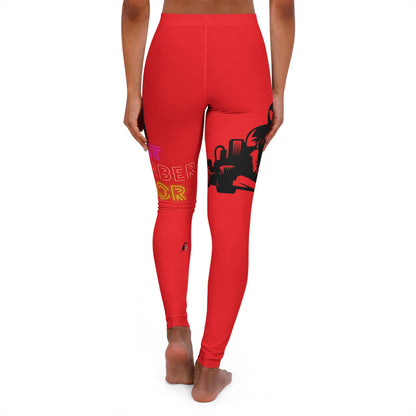 Women's Spandex Leggings: Racing Red