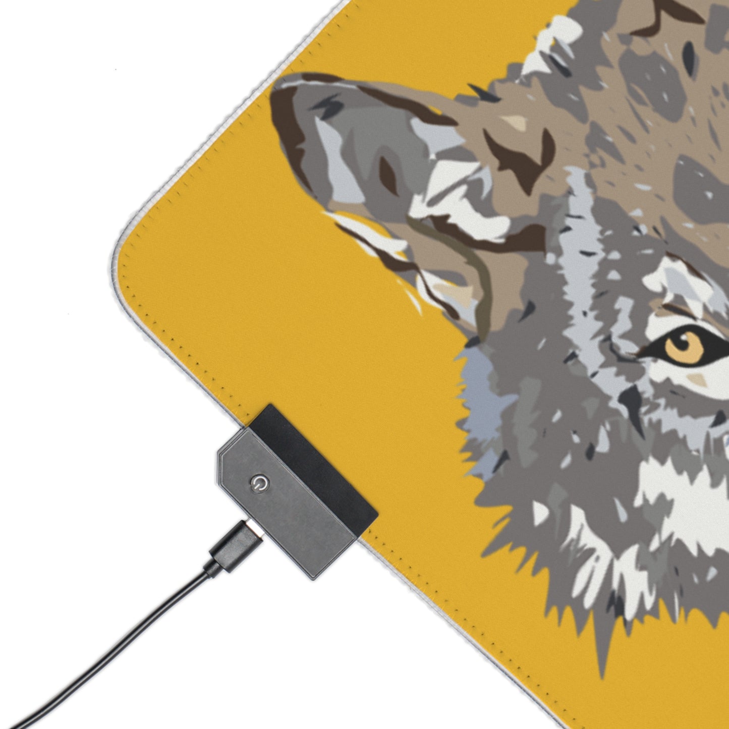 LED Gaming Mouse Pad: Wolves Yellow