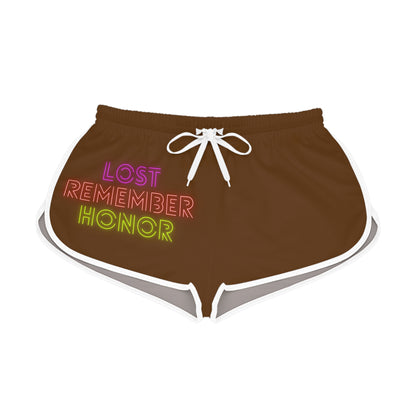 Women's Relaxed Shorts: Lost Remember Honor Brown