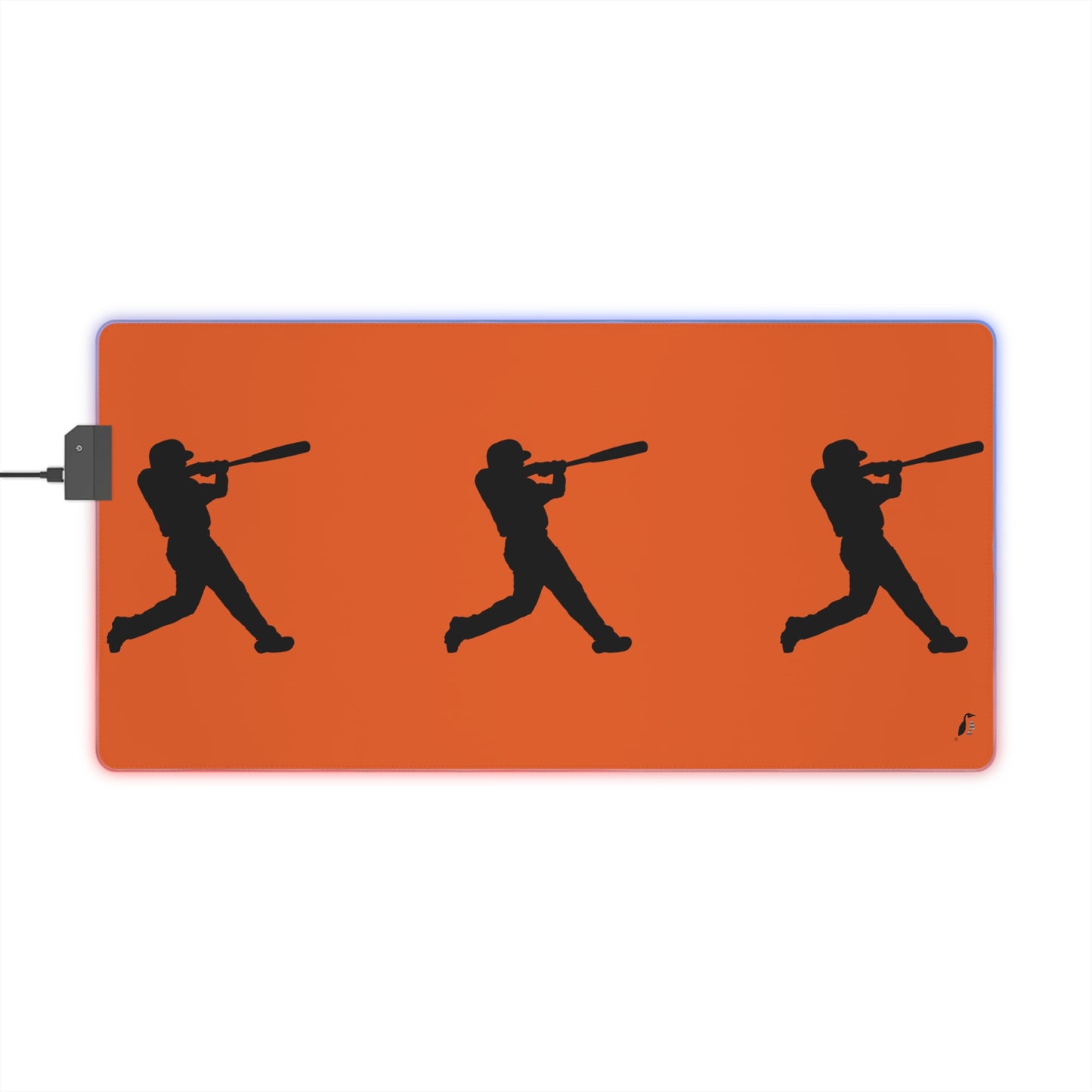 LED Gaming Mouse Pad: Baseball Orange