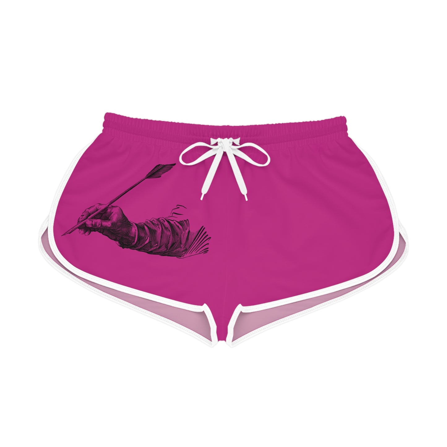 Women's Relaxed Shorts: Writing Pink