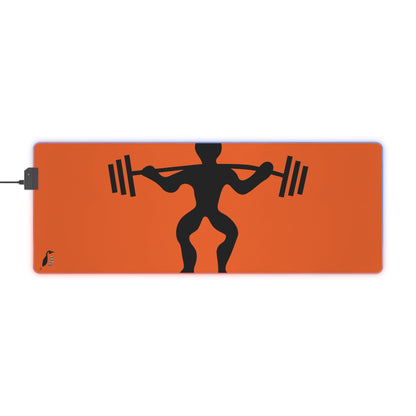 LED Gaming Mouse Pad: Weightlifting Orange