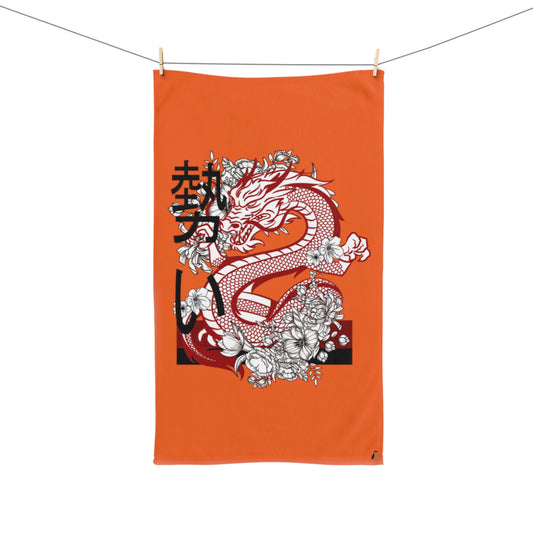 Hand Towel: Dragons Orange