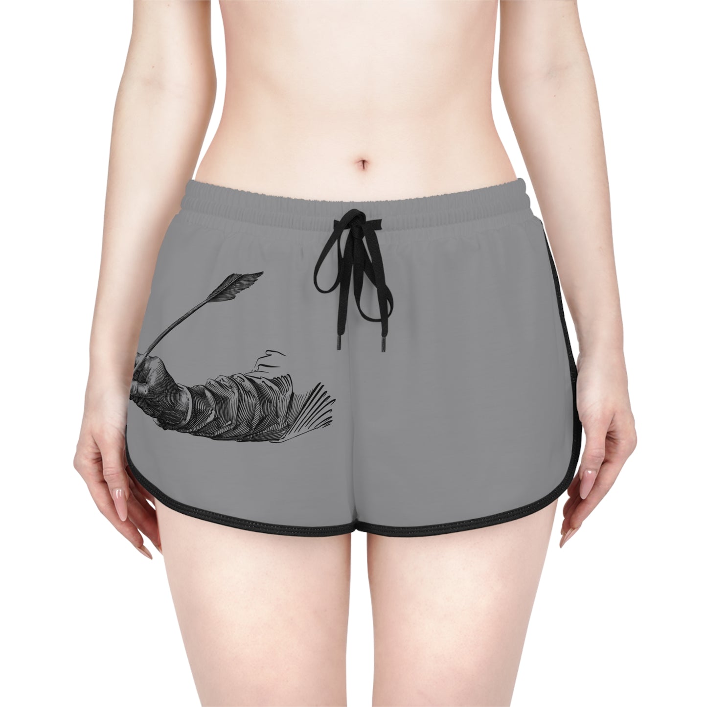 Women's Relaxed Shorts: Writing Grey