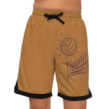 Basketball Rib Shorts: Volleyball Lite Brown