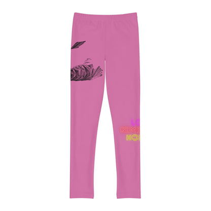 Youth Full-Length Leggings: Writing Lite Pink