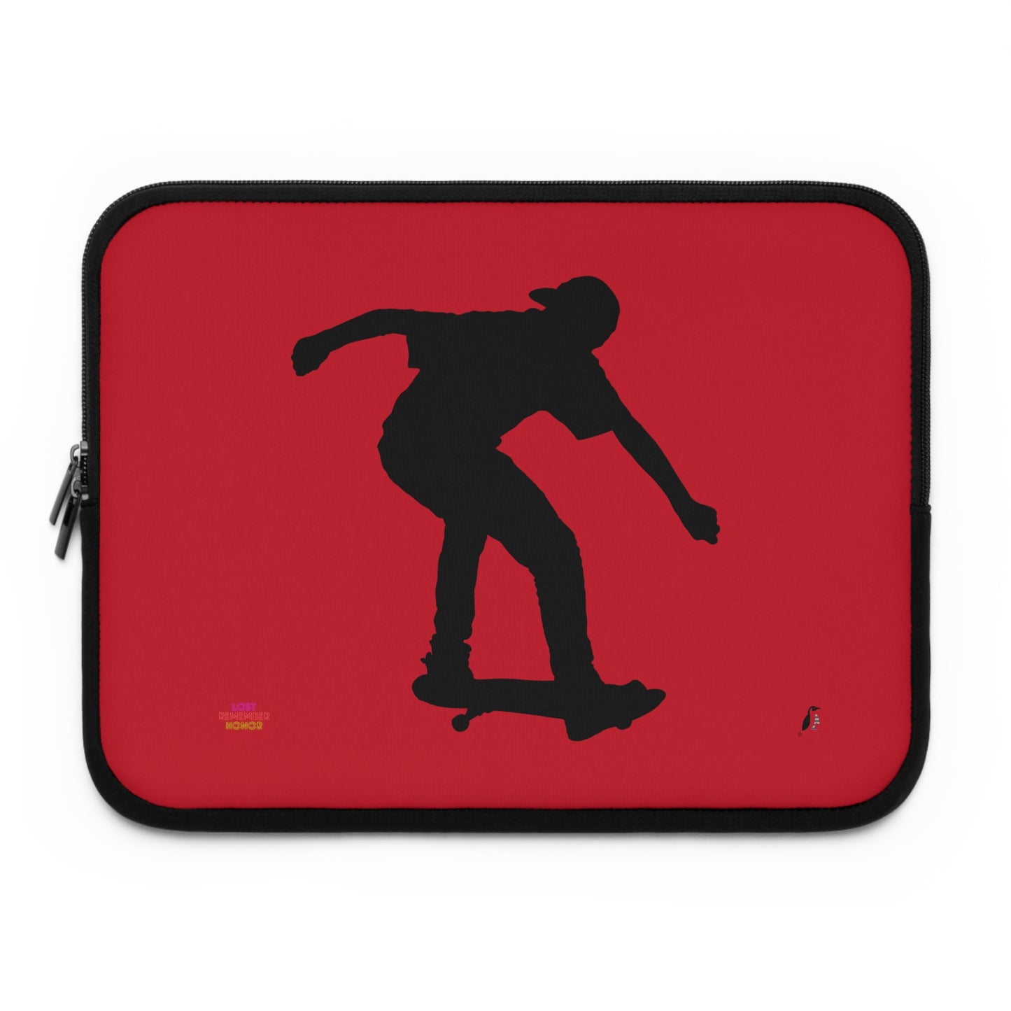 Laptop Sleeve: Skateboarding Dark Red