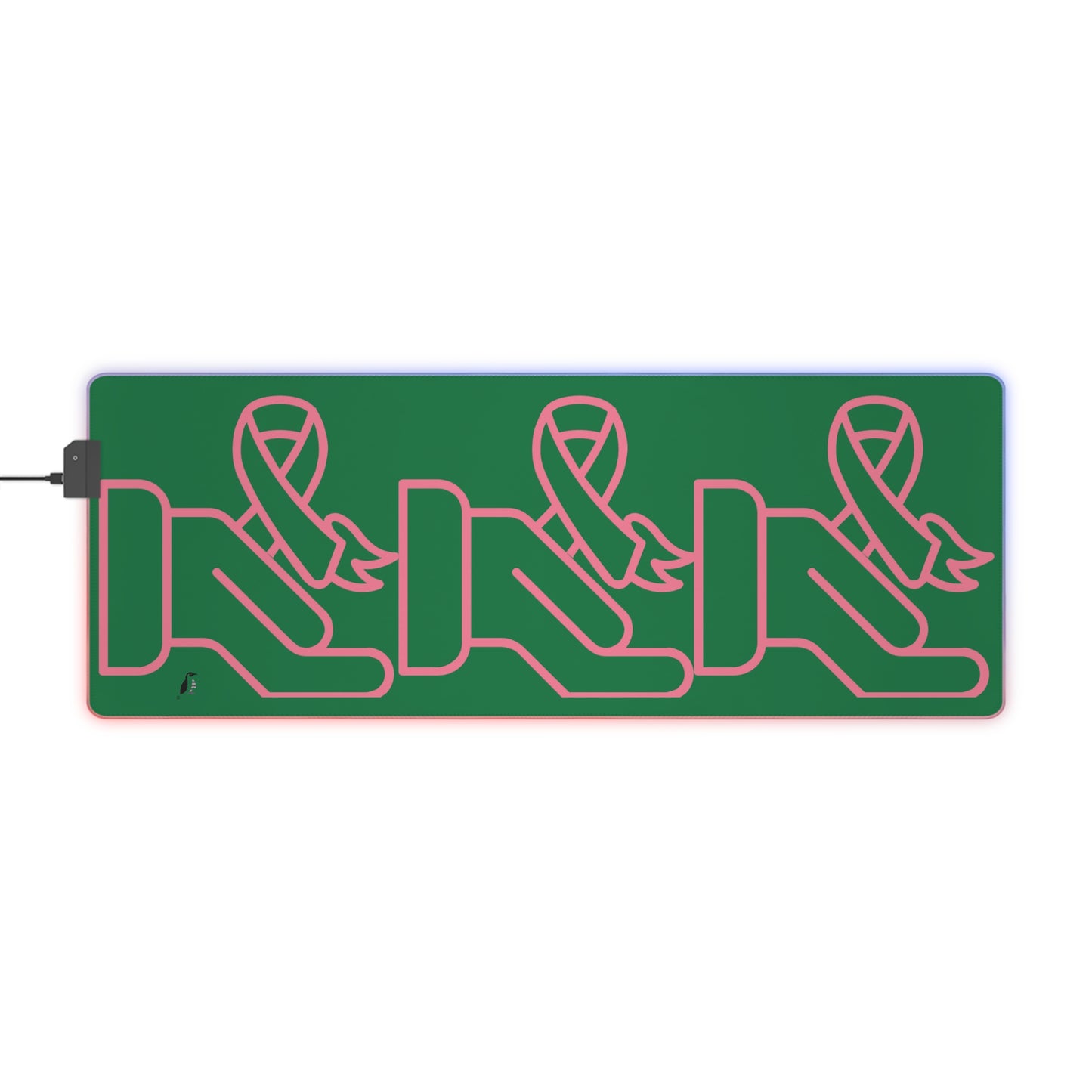 LED Gaming Mouse Pad: Fight Cancer Dark Green