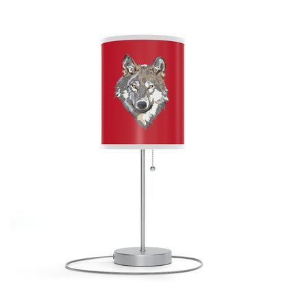 Lamp on a Stand, US|CA plug: Wolves Dark Red