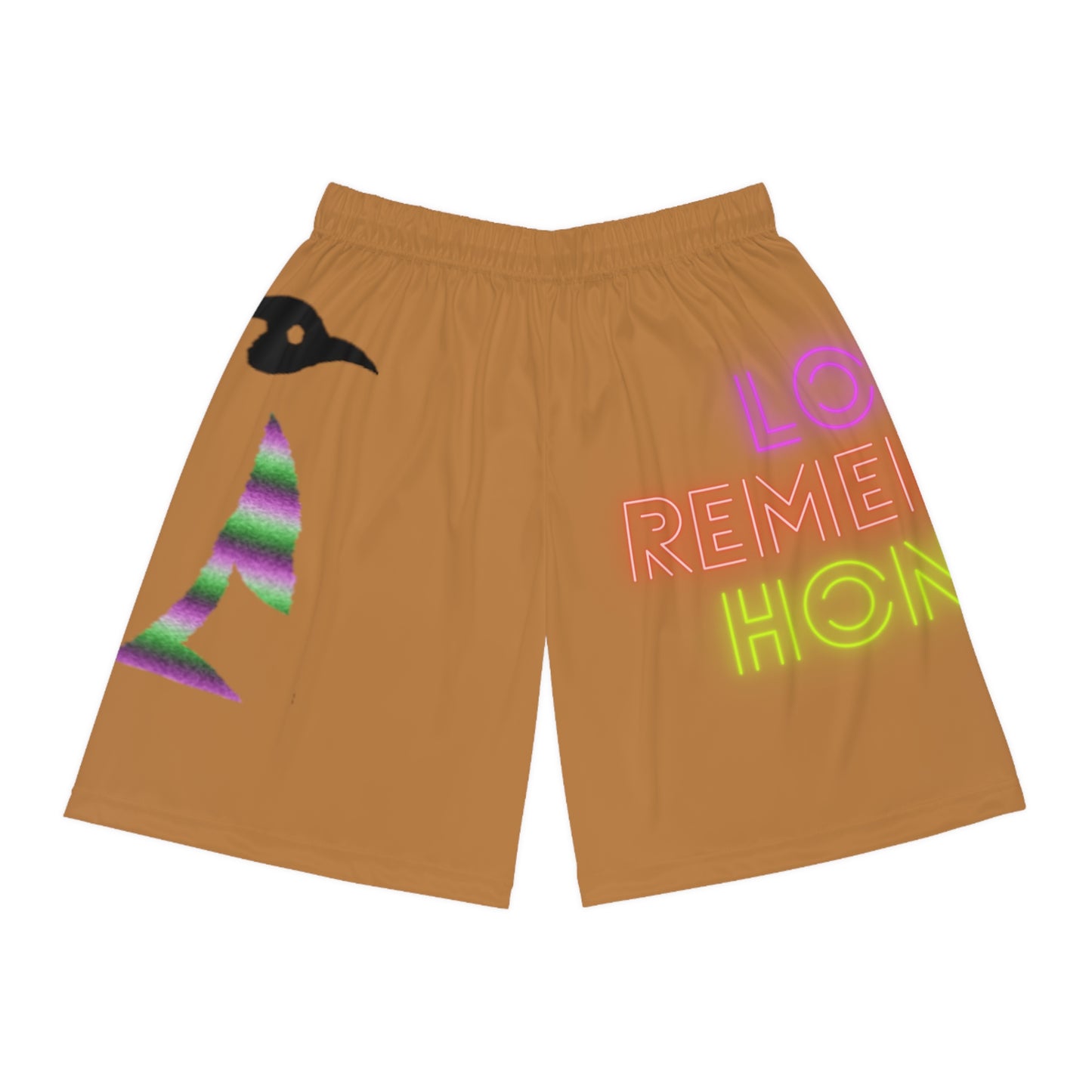 Basketball Shorts: Crazy Penguin World Logo Lite Brown