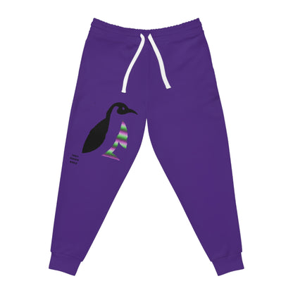 Athletic Joggers: Crazy Penguin World Logo Purple