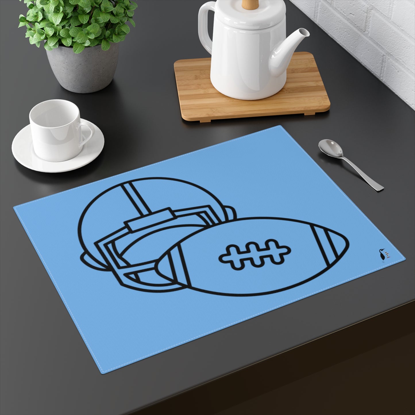 Placemat, 1pc: Football Lite Blue