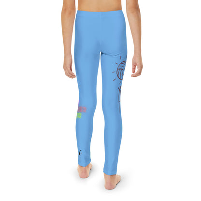 Youth Full-Length Leggings: Volleyball Lite Blue