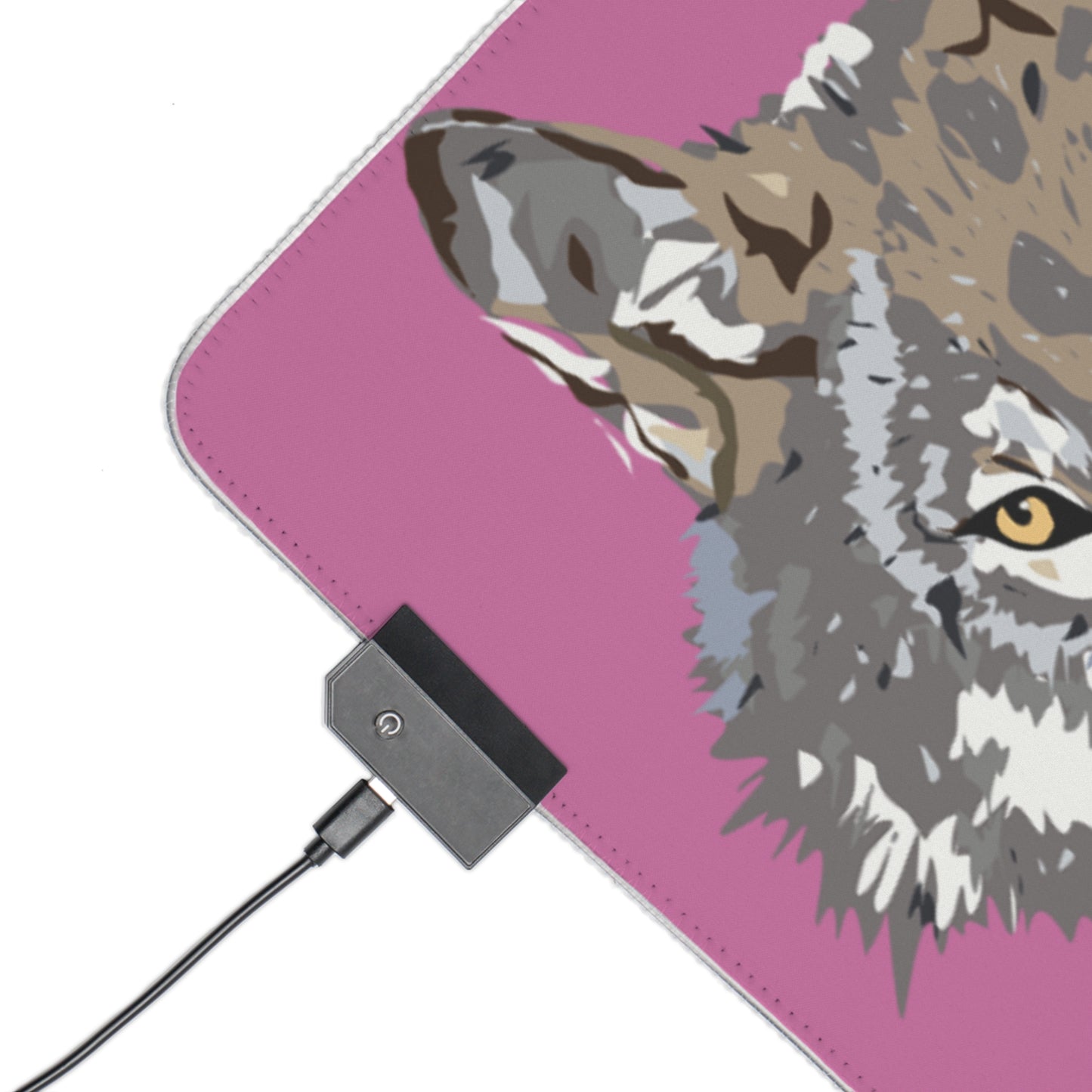 LED Gaming Mouse Pad: Wolves Lite Pink