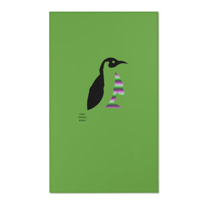 Area Rug (Rectangle): Crazy Penguin World Logo Green