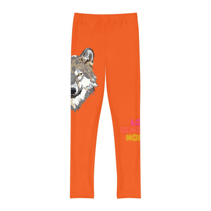 Youth Full-Length Leggings: Wolves Orange