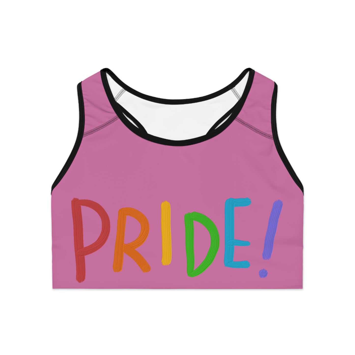 Sports Bra: LGBTQ Pride Lite Pink