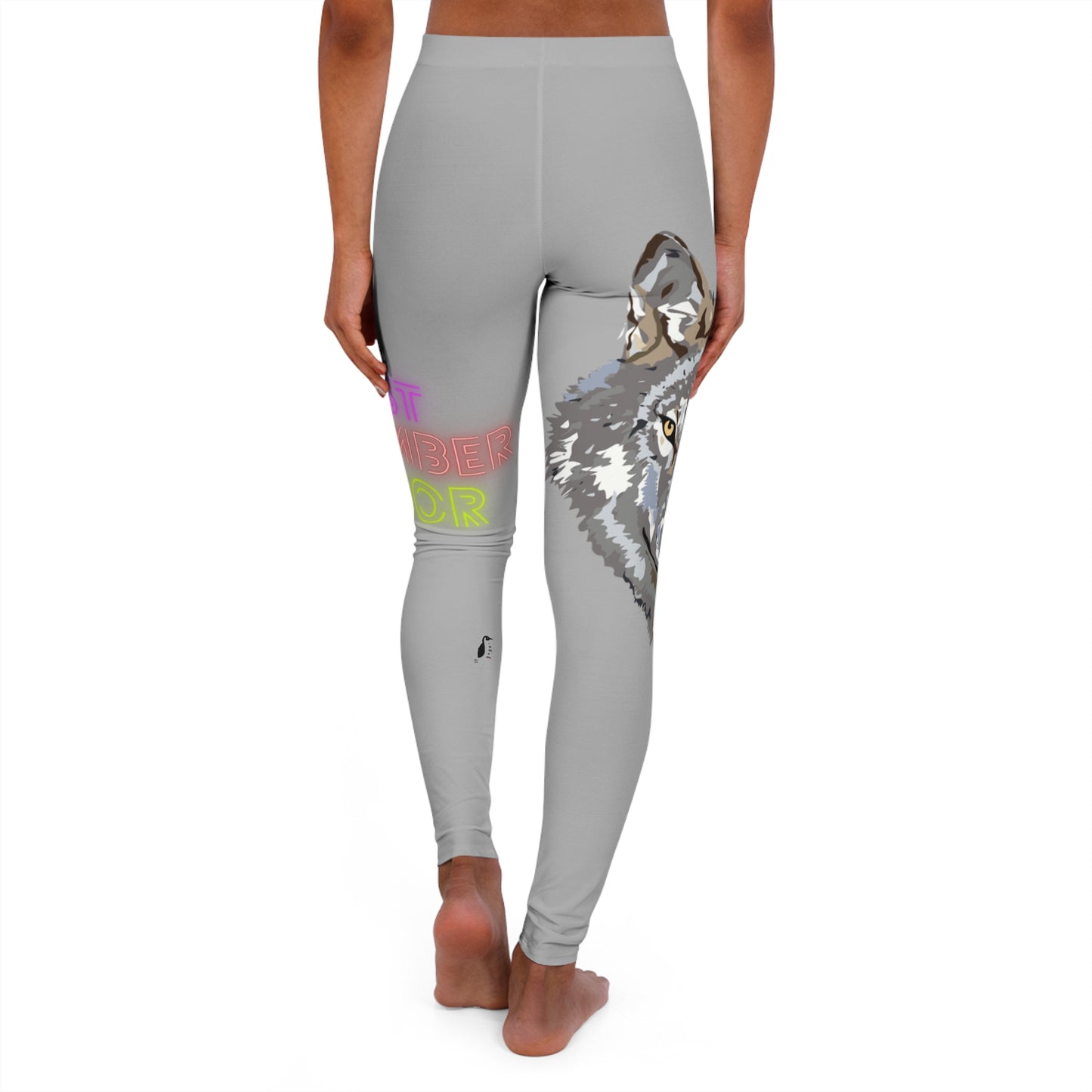 Women's Spandex Leggings: Wolves Lite Grey