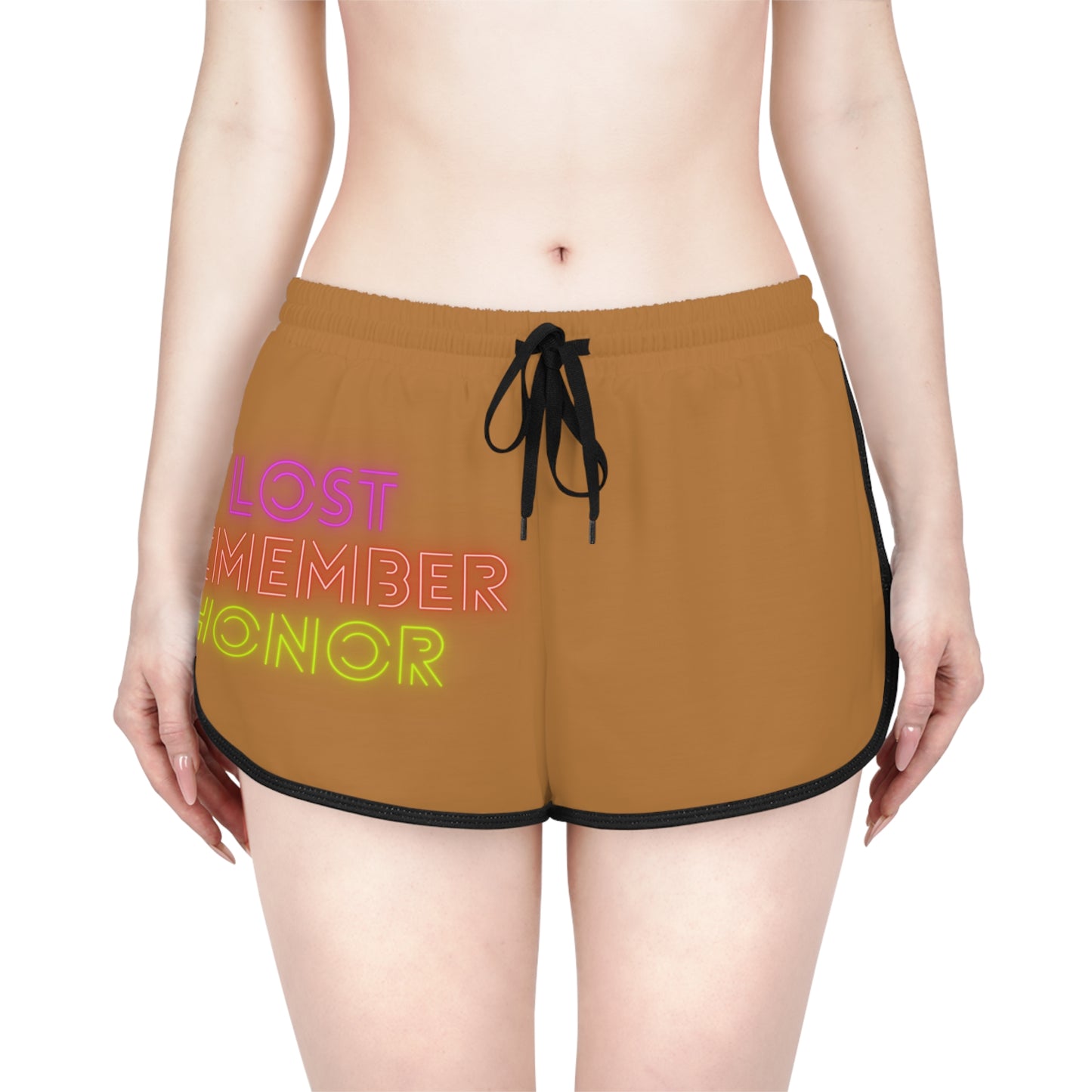 Women's Relaxed Shorts: Lost Remember Honor Lite Brown