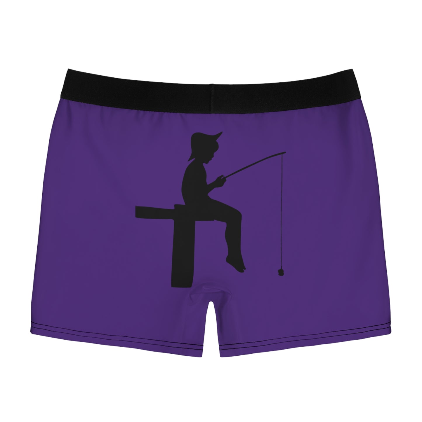 Men's Boxer Briefs: Fishing Purple