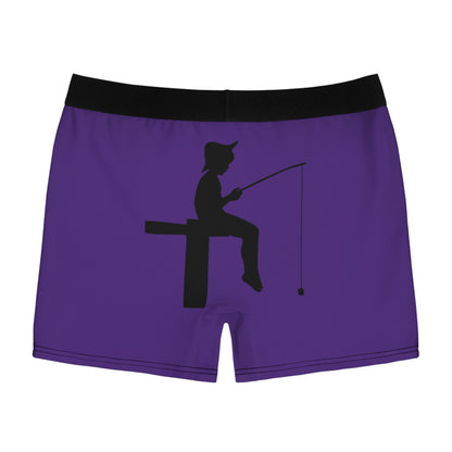 Men's Boxer Briefs: Fishing Purple