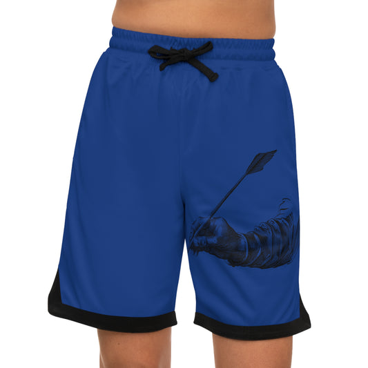 Basketball Rib Shorts: Writing Dark Blue